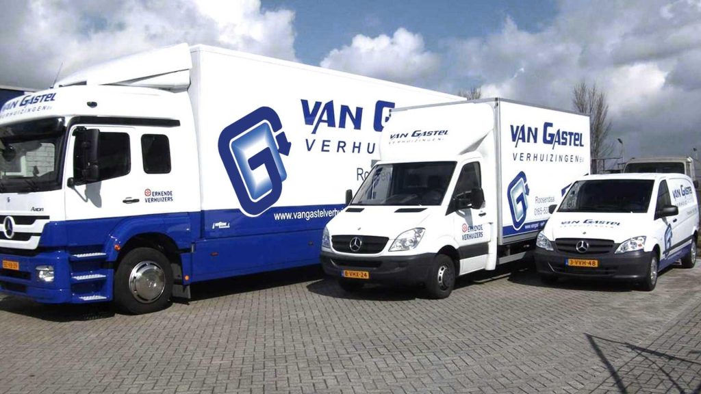 Wagenpark van Van Gastel Verhuizingen voor professionele opslag- en verhuisservices in Bergen op Zoom